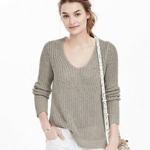banana republic 100% italian linen knit sweater tan size L